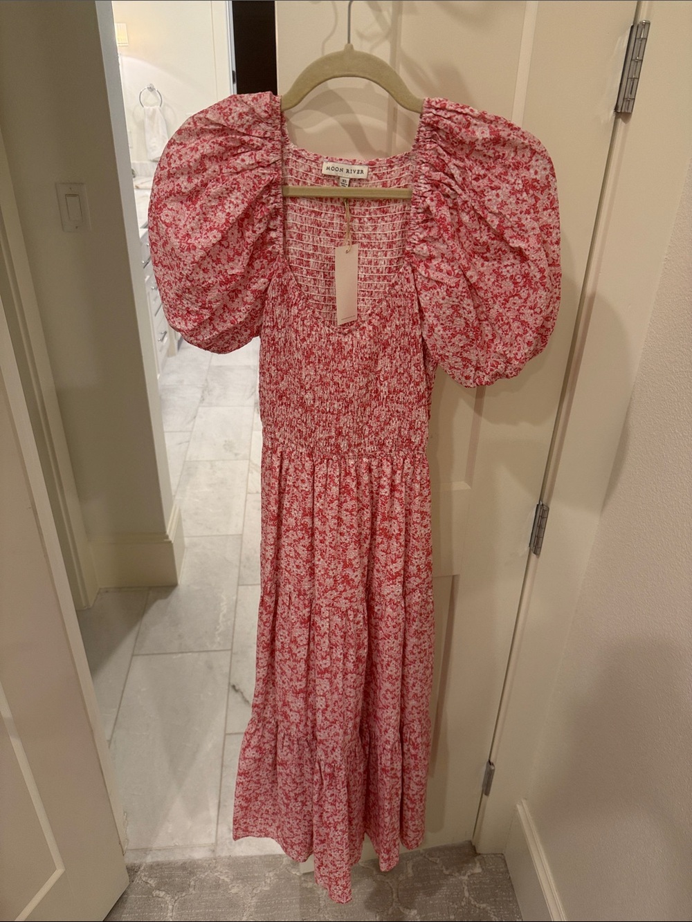 Moon river Puff Sleeve Maxi Dress